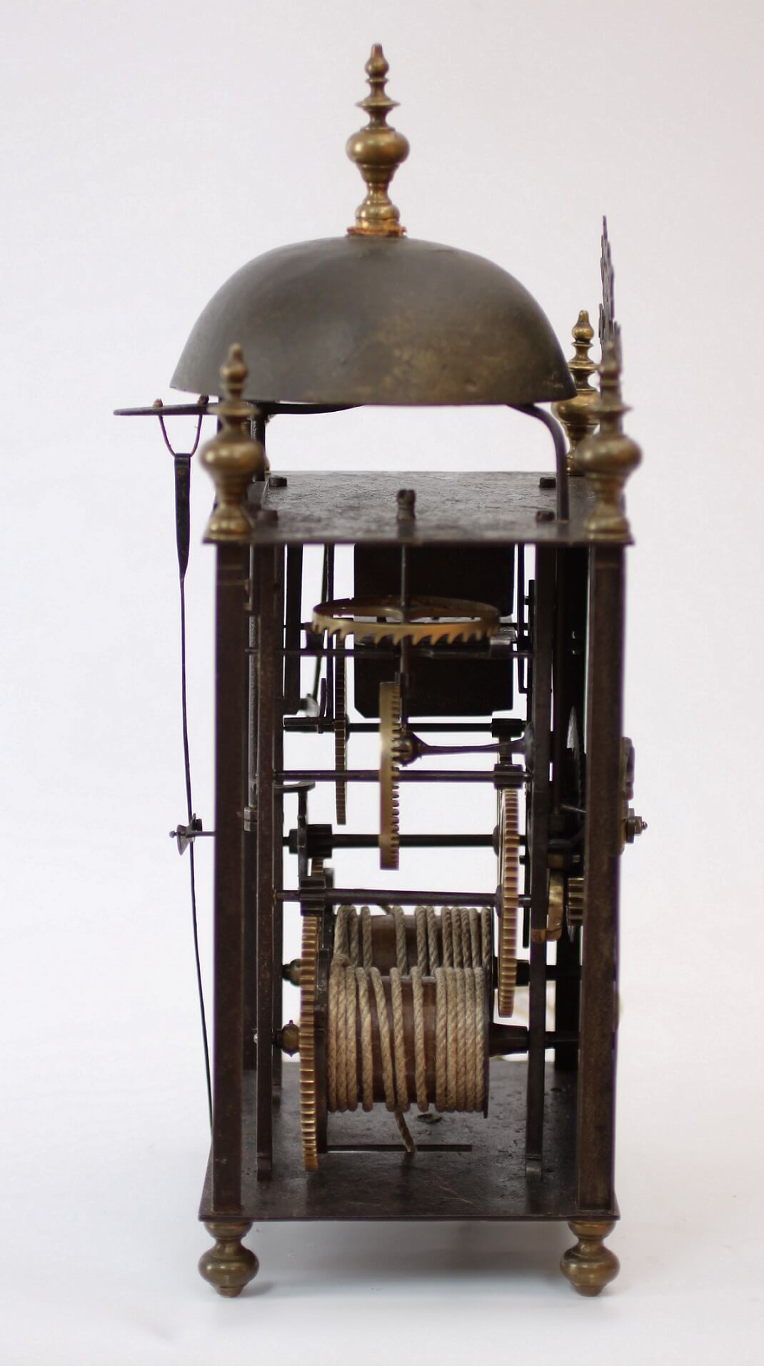 French Morbier lantern brass wall clock Reymond 1740