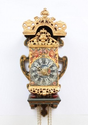 Dutch Frisian Wall Clock Miniature Stoelschippertje Striking Alarm 1760