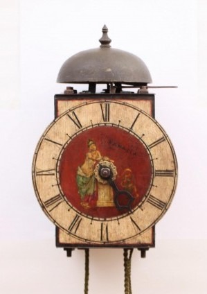 Italian Polychrome Iron Wall Clock Panacea 1700