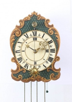 Swiss Polychrome Iron Wall Clock Zappler 1760