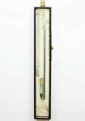 English Mahogany Sympiesometer Barometer Ship Cowland 1825