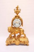 Large French Ormolu Louis XVI Lion Mantel Clock 1770