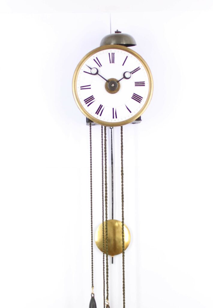 French Morbier Haute Saone alarm iron wall timepiece 1820