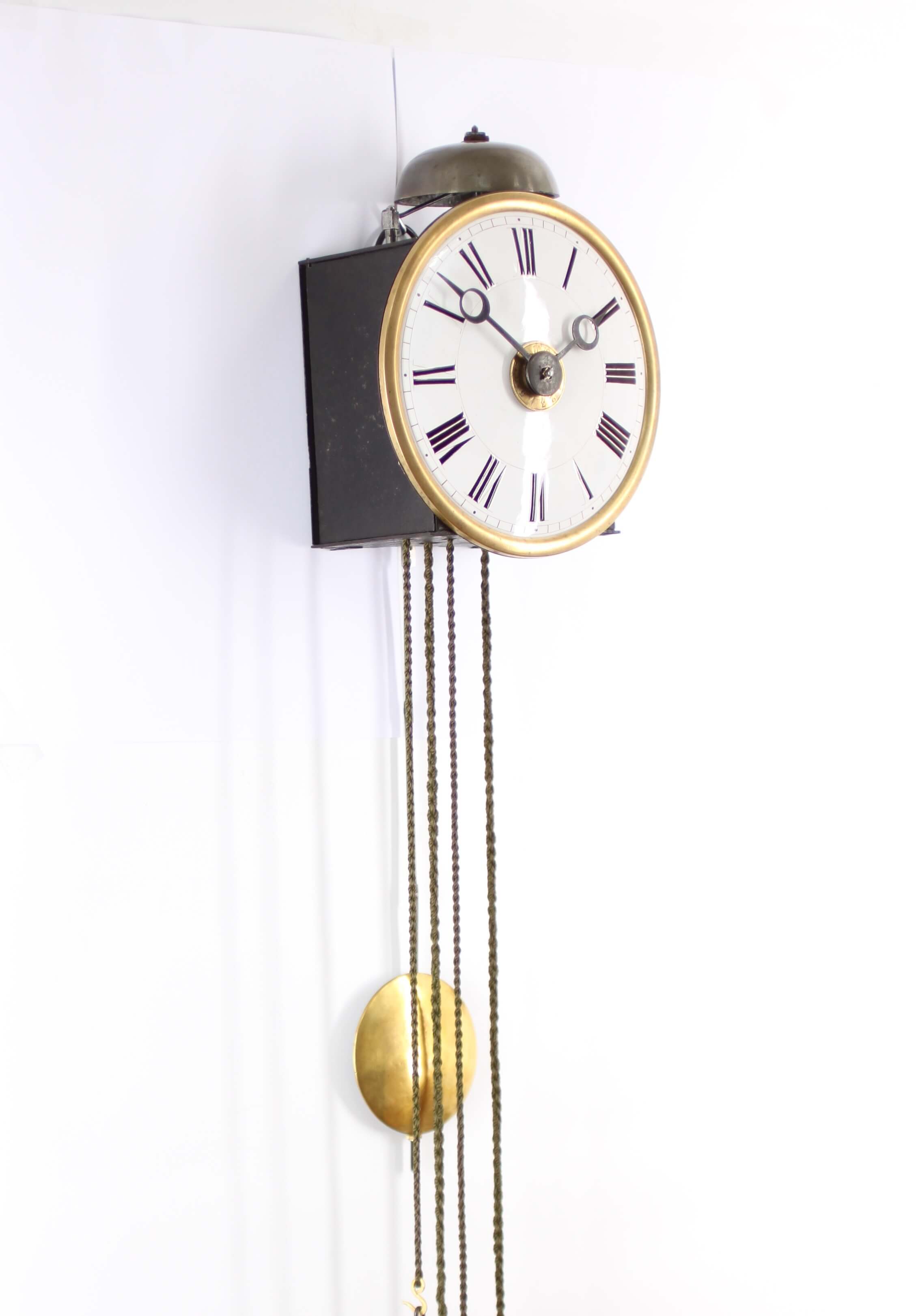 French Morbier Haute Saone alarm iron wall timepiece 1820