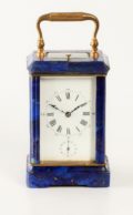 French Corniche Lapis Lazuli Carriage Clock Repeater 1880