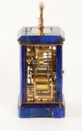 French Corniche Lapis Lazuli Carriage Clock Repeater 1880