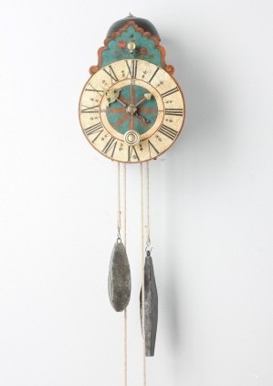 German Polychrome Iron Zappler Wall Clock 1740