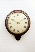 English Mahogany Pub Convex Dial Clock 1820
