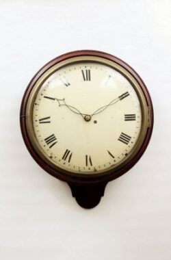 English Mahogany Pub Convex Dial Clock 1820