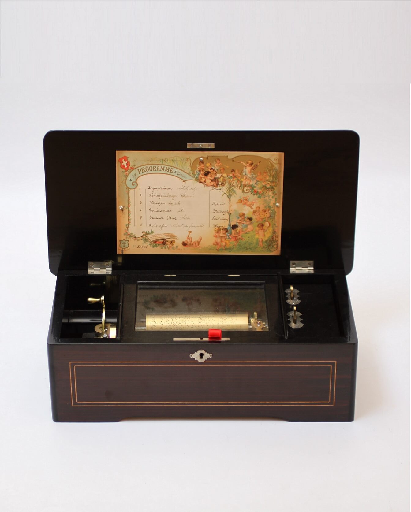 Swiss cylinder music box mermod fréres rosewood 1885