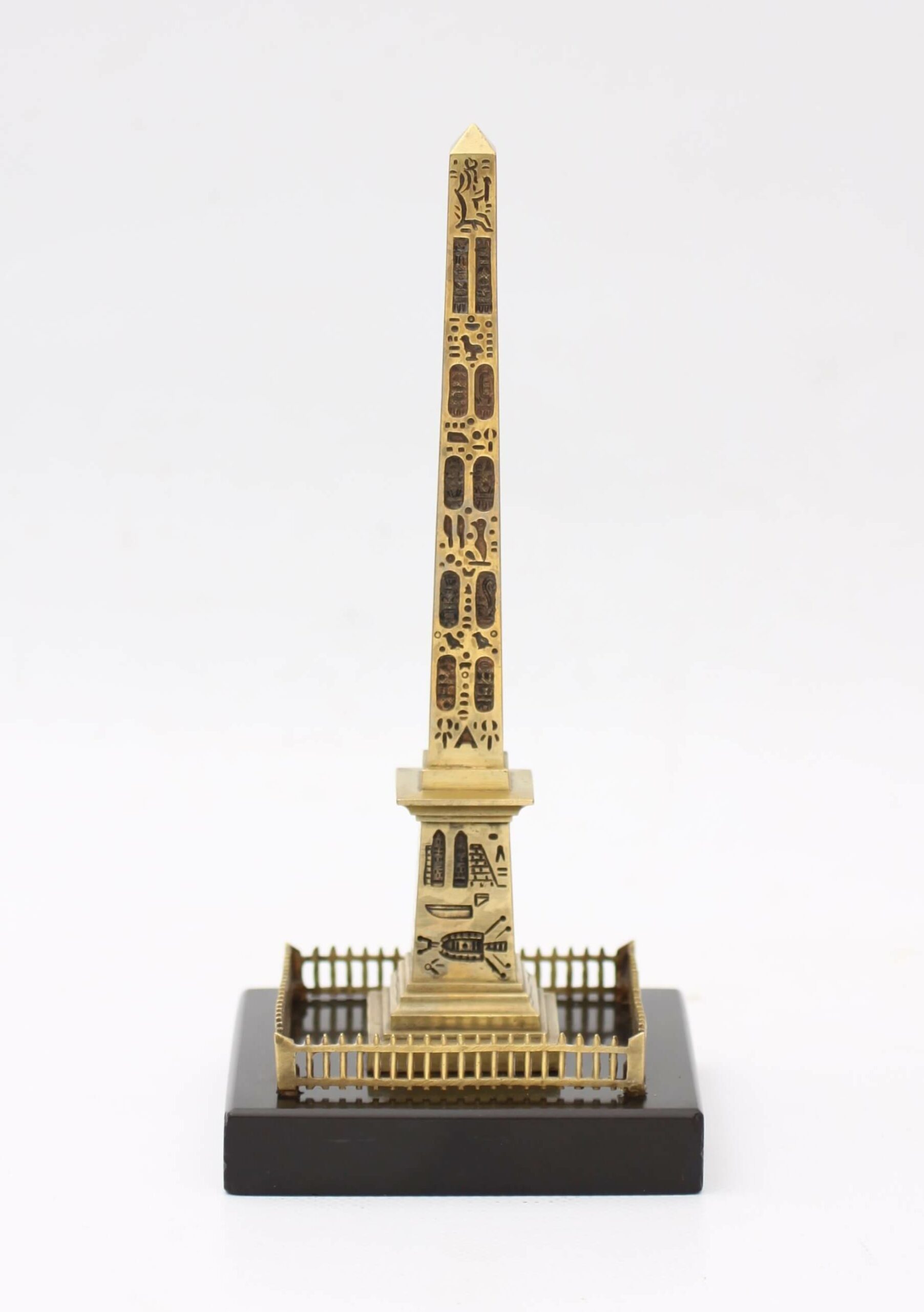 French obelisk thermometer bronze marble 1870
