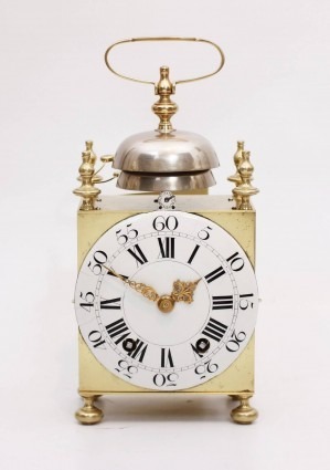 French Brass Capucine Quarter Striking Travel Clock Bechet Circa 1770