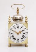 French Brass Capucine Quarter Striking Travel Clock Bechet Circa 1770