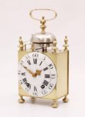 French Brass Capucine Quarter Striking Travel Clock Bechet Circa 1770