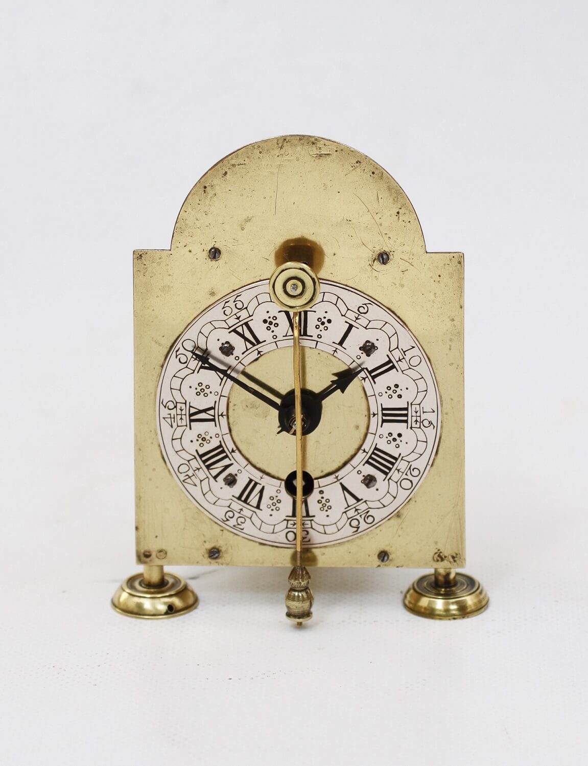 miniature German brass wall zappler timepiece circa 1770
