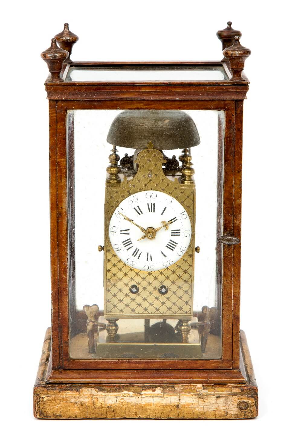 French striking miniature brass table lantern clock circa 1790