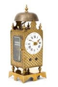 French Striking Miniature Brass Table Lantern Clock Circa 1790