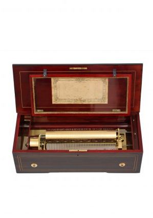 Swiss Rosewood Cylinder Music Box LeCoultre Circa 1860