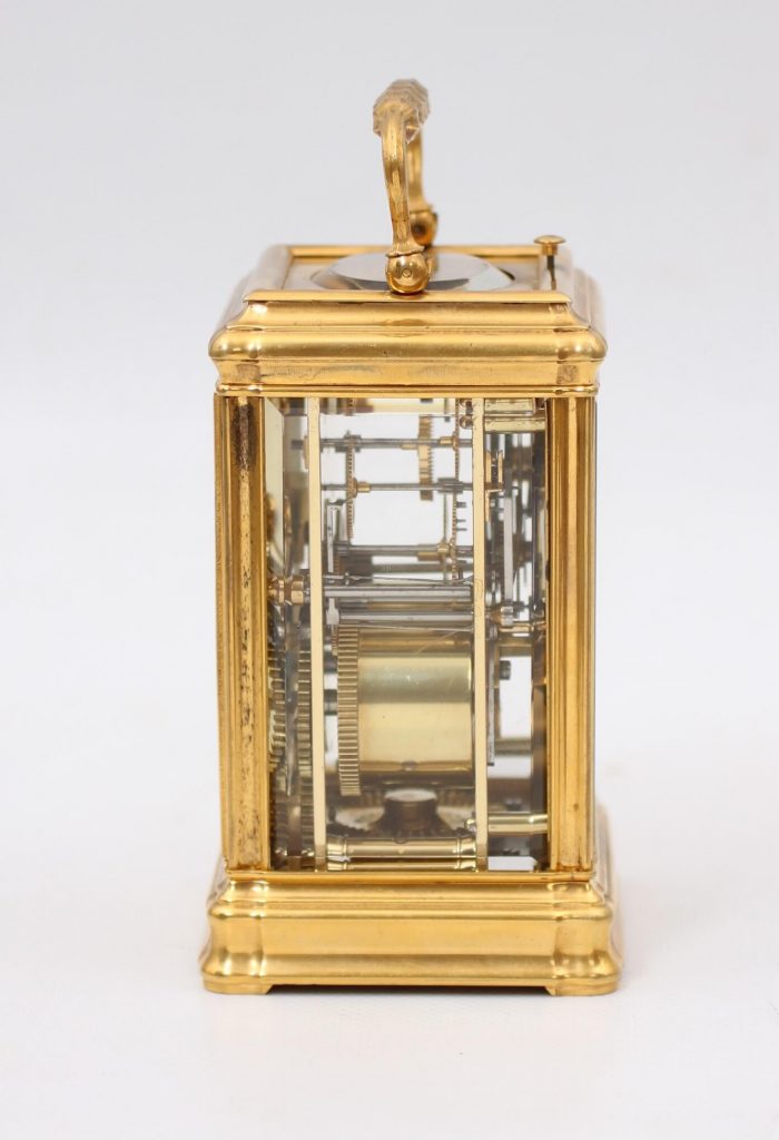 A French gilt bottom wind carriage clock, Leroy & Fils, circa 1870 Gude & Meis