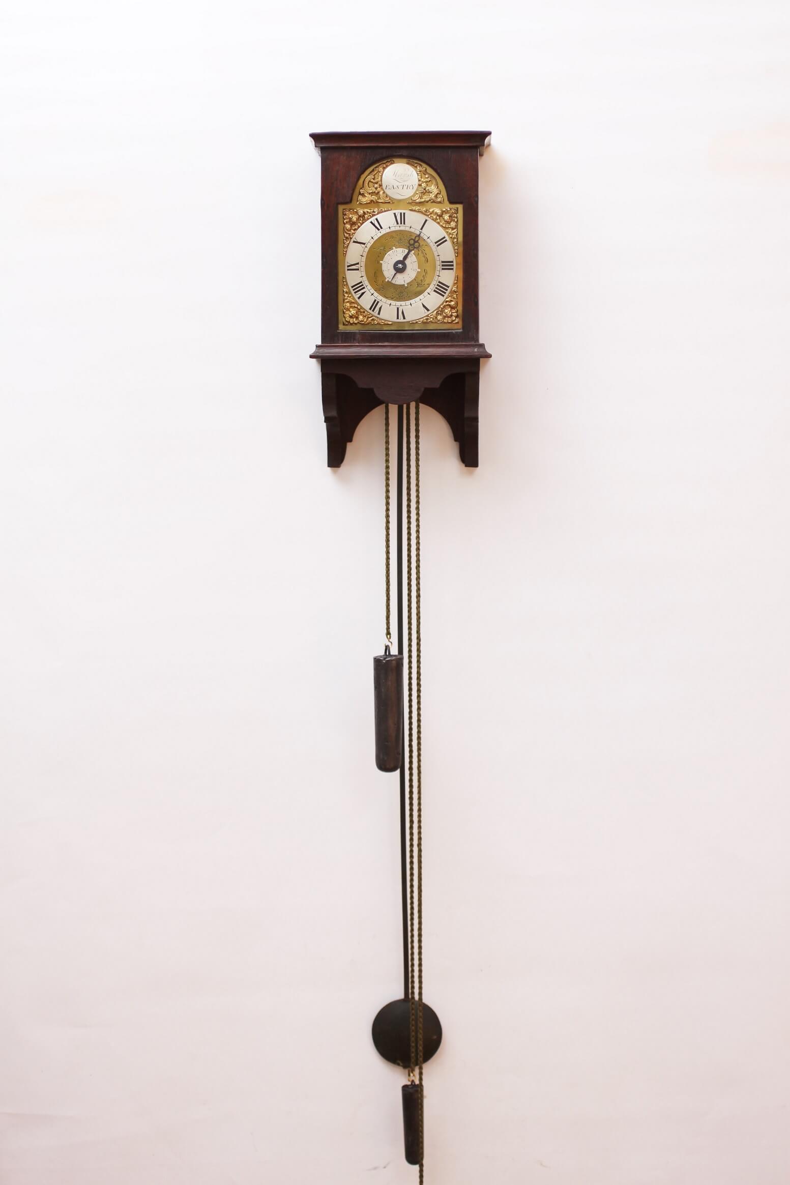antique clock English hood clock Marsh Eastry alarm