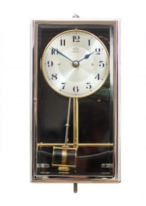 French Electric Antique Clock Bulle Clock Nickel Art Deco