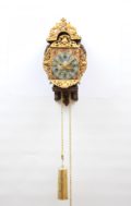 Dutch-miniature-Frisian-striking-wall Clock-antique-stoelschippertje-circa 1780