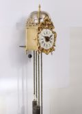 Antique Clock Miniature French Brass Transition Enamel Dial Lantern Clock