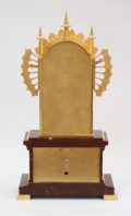 French Marble Gilt Bronze Enamel Bras En L'air Mantel Clock, Circa 1880