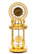 French-Directoire-ormolu-antique Clock-portico-mantel Clock