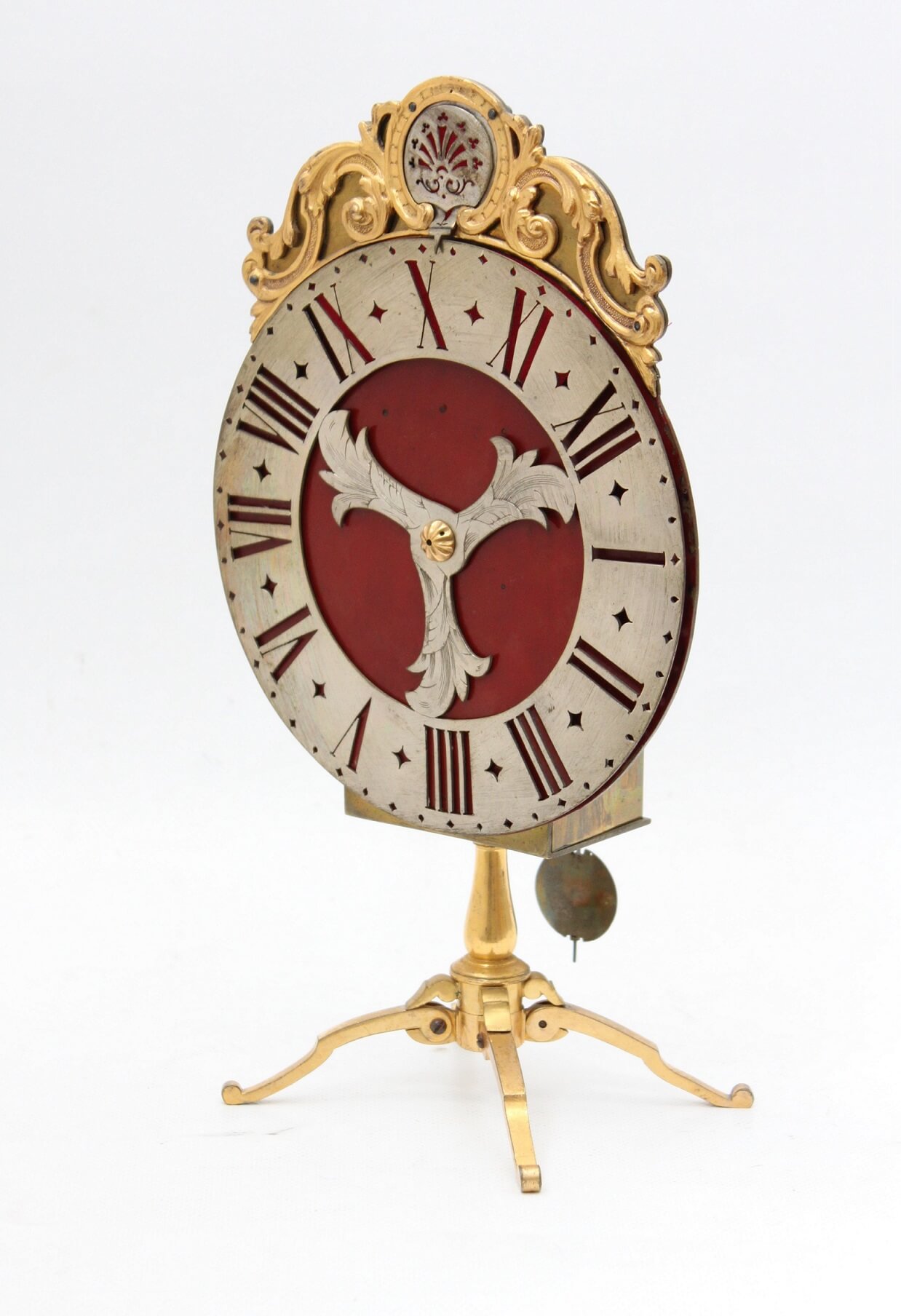 Swiss-night clock-antique clock-Basel-brass-Regence-J.J. Zeller