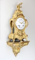 French-Louis XV-antique Clock-bracket Clock-Viger-Lieutaud-Vernis Martin