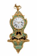 French-antique Clock-Louis XV-corne Verte-braket Clock-cartel-miniature-ormolu