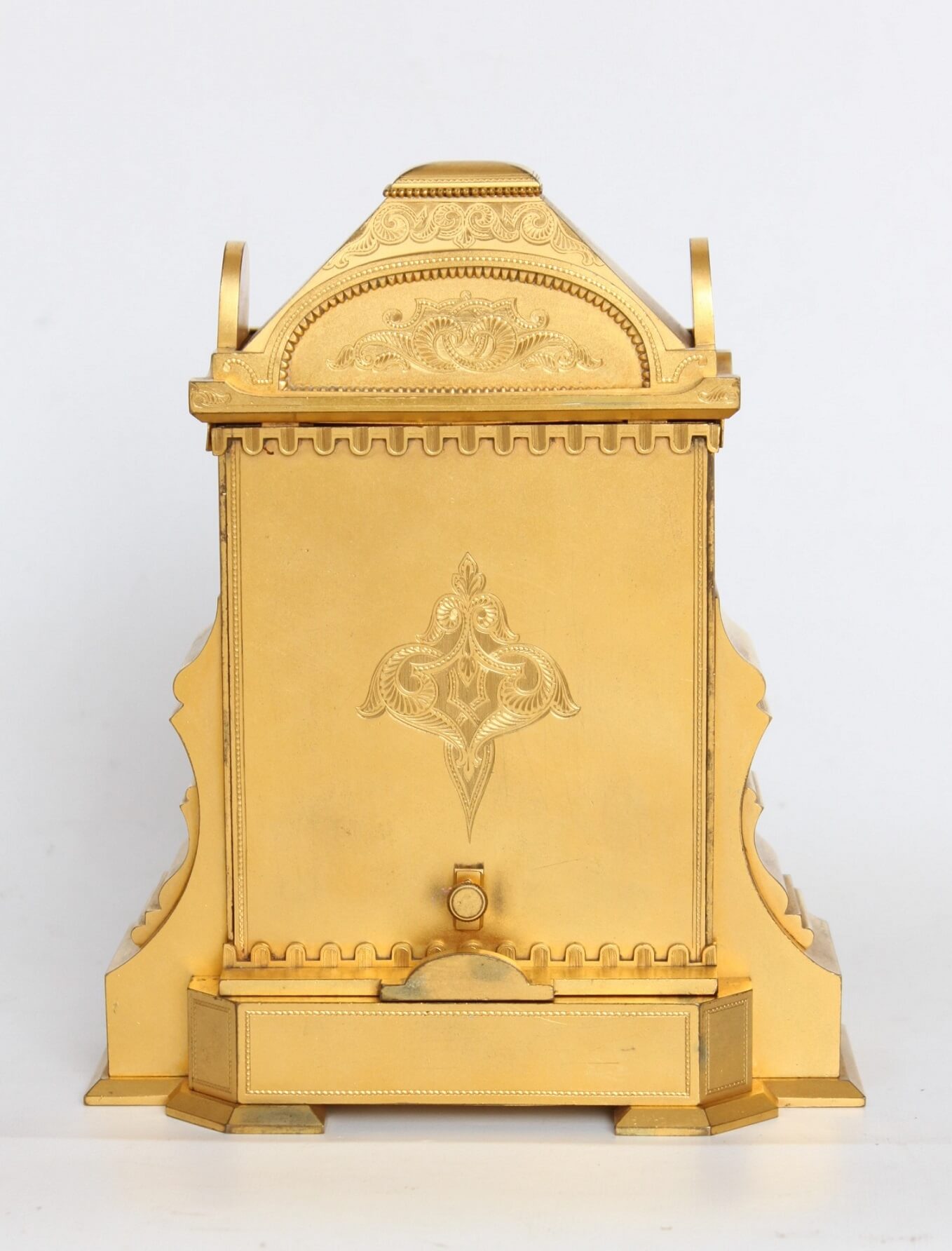 English-gilt brass-striking-Thomas Cole-table clock-antique clock