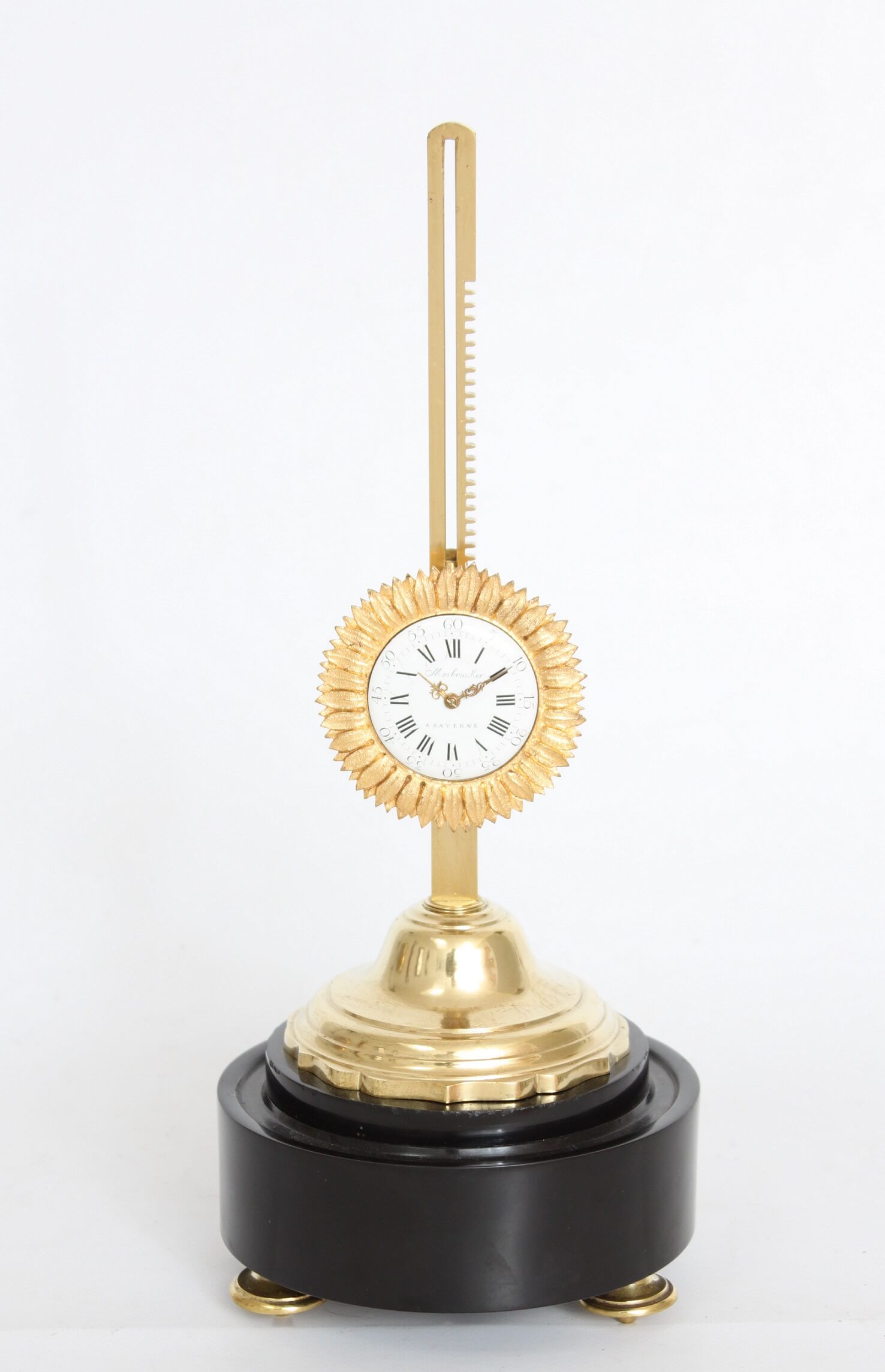 French-Louis XVI-rack-antique clock-ormolu-Mosbrucker