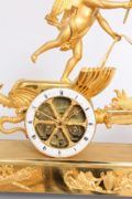French-Empire-Chariot-mantel Clock-ormolu-Deverberie