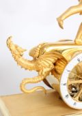 French-Empire-Chariot-mantel Clock-ormolu-Deverberie
