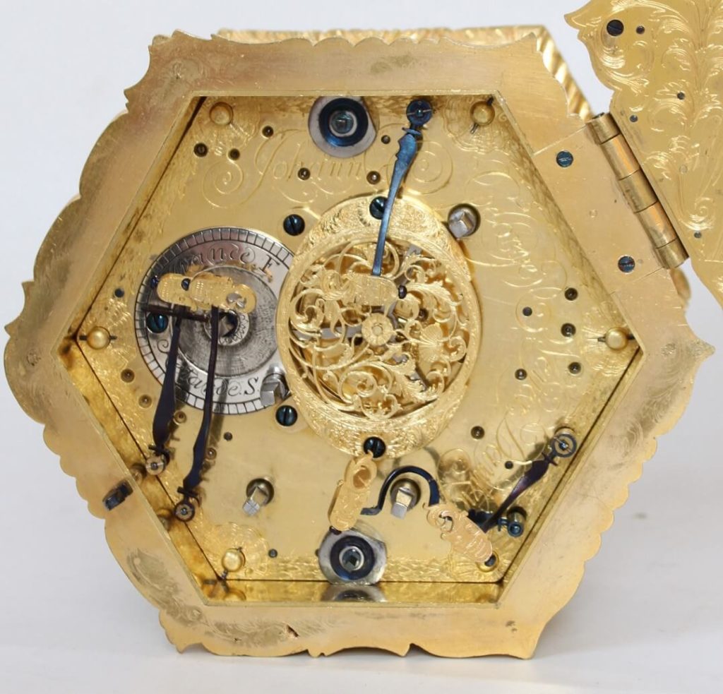 hexagonal Weijer clock 2034 Gude & Meis Antieke klokken