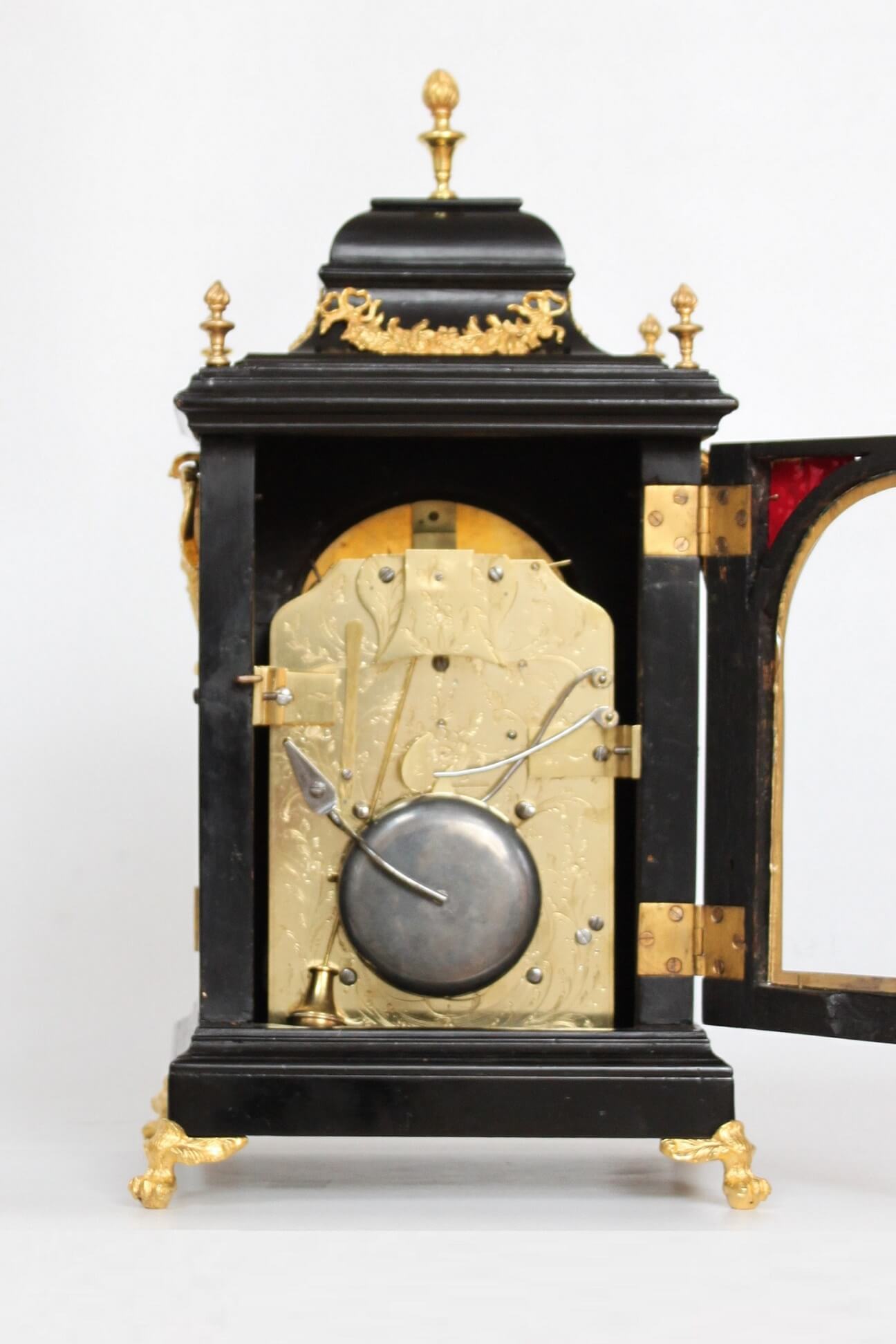 English-quarter striking-miniature-bracket clock-antique clock-Mariott-