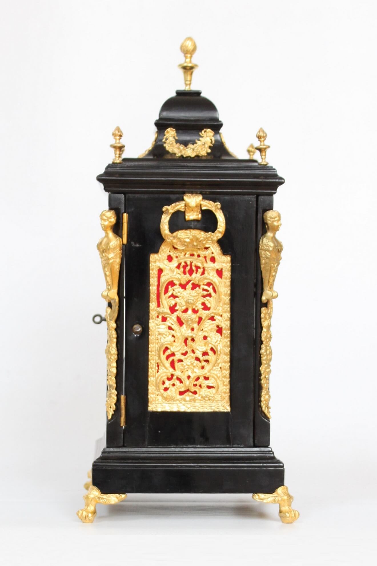 English-quarter striking-miniature-bracket clock-antique clock-Mariott-