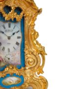 French-Drocourt-carriage Clock-rococo Case-antique Clock-Sevres-porcelain-gilt Bronze