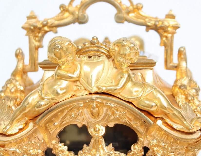 French-Drocourt-carriage clock-rococo case-antique clock-Sevres-porcelain-gilt bronze-Turin