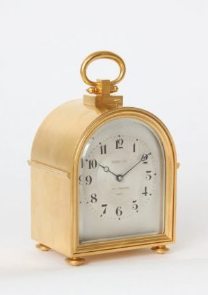 French-humpback-antique-travel-carriage-clock-gilt-brass-Leroy & Cie-petite-sonnerie