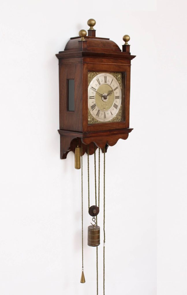 Dutch-Amsterdam-antique-wall-clock-Hasius-striking-alarm-walnut