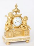 French-Louis XVI-ormolu-bronze-sculptural-antique-mantel-clock-Viger-Osmond