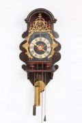 Dutch-Geldern-Gelderland-achterhoek-antique-wall-clock-spraekel-polychrome-iron-striking-alarm-provincial