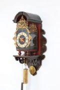 Dutch-Geldern-Gelderland-achterhoek-antique-wall-clock-spraekel-polychrome-iron-striking-alarm-provincial