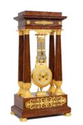French-Empire-mahogany-ormolu-portico-oscillating-bronze-antique-clock