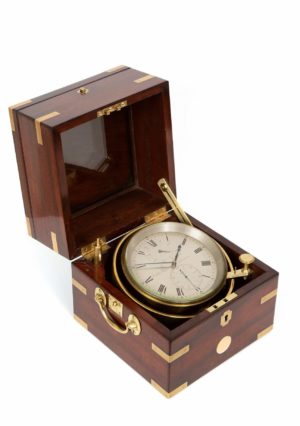 English-chronometer-8-day-London-antique-clock-mahogany-Edward Baker-