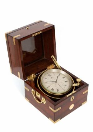 English-chronometer-8-day-London-antique-clock-mahogany-Edward Baker-