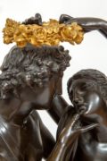 French-Empire-ormolu-gilt-bronze-patinated-sculptural-antique-mantel-clock-michallon-Galle-amor-psyche